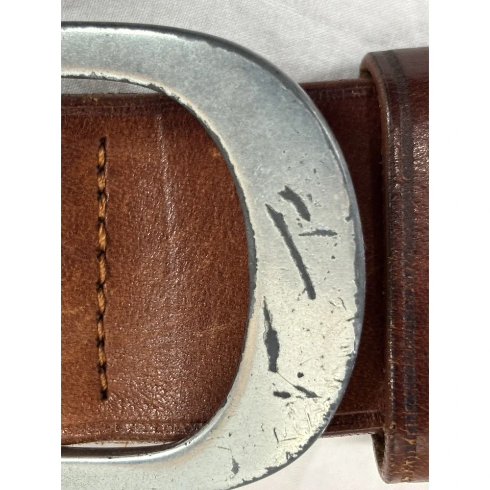 Ermenegildo Zegna Sport Leather Belt Men's 38 Brown Casual Made In Italy READ